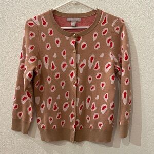 Banana Republic Tan and Red Cardigan Sweater